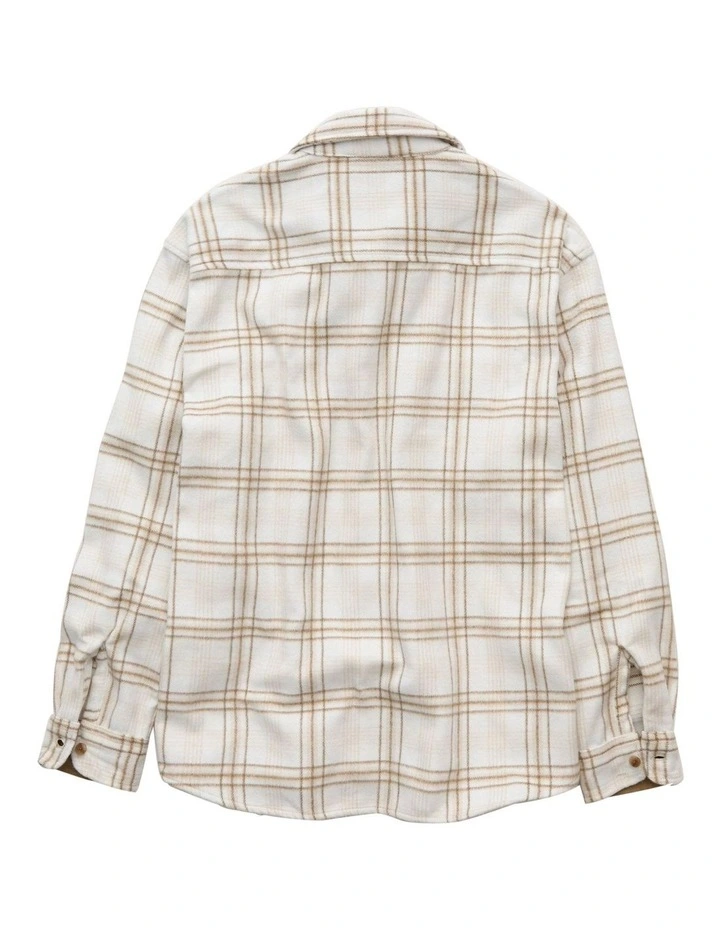 Relaxed Heavyweight Flannel Shirt in Cream image 4