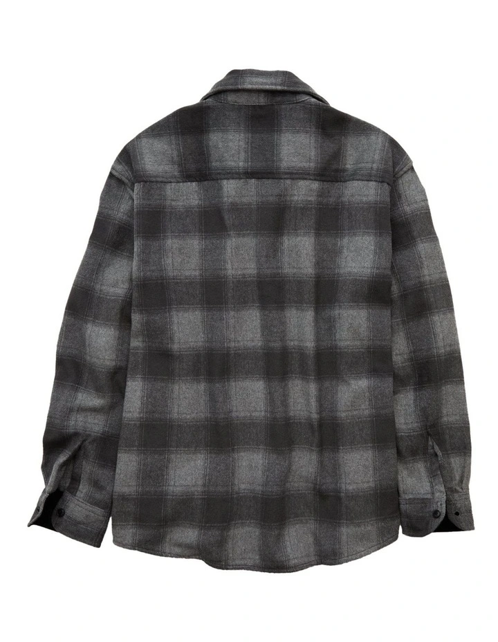 Relaxed Heavyweight Flannel Shirt in Grey image 4