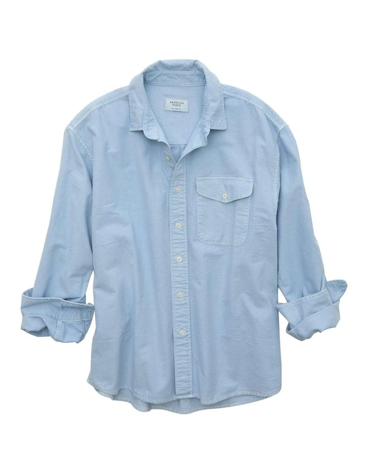 Everyday Relaxed Fit Oxford Shirt in Light Blue image 3