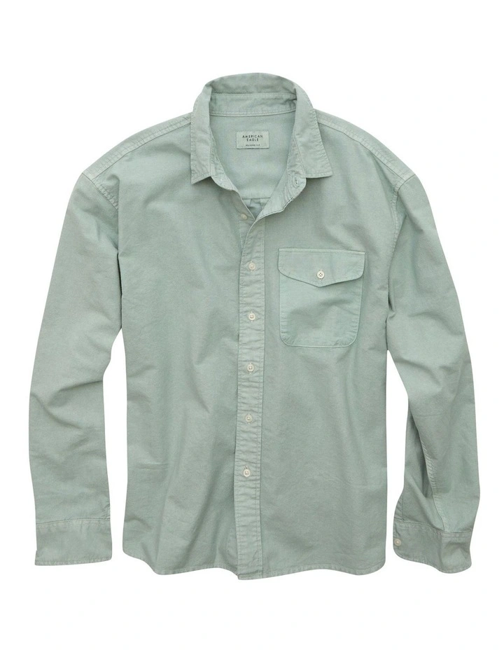 Everyday Relaxed Fit Oxford Shirt in Green Rush image 3