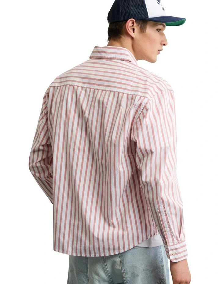 Everyday Relaxed Fit Poplin Button-up Shirt in Pink image 2