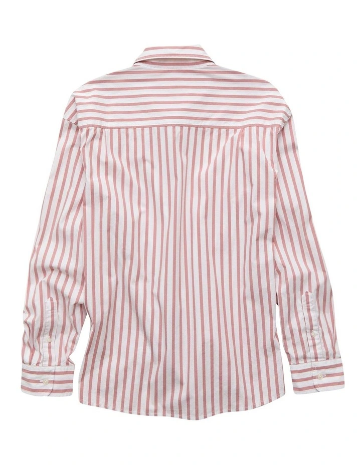 Everyday Relaxed Fit Poplin Button-up Shirt in Pink image 4