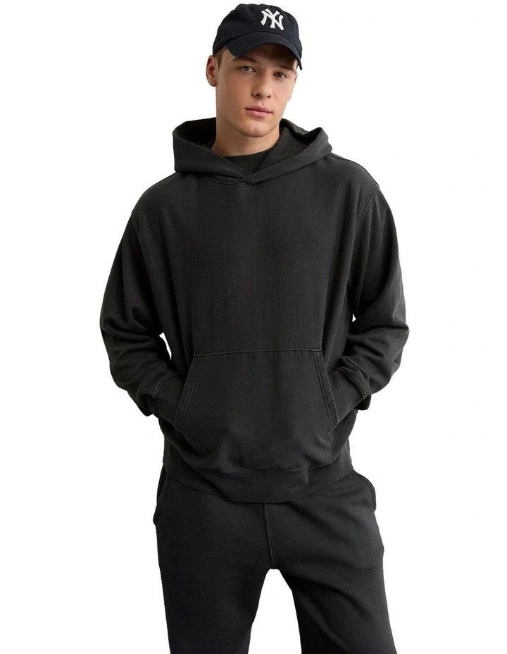 Laidback Luxe Heavyweight Hoodie in Dark Shadow image 1