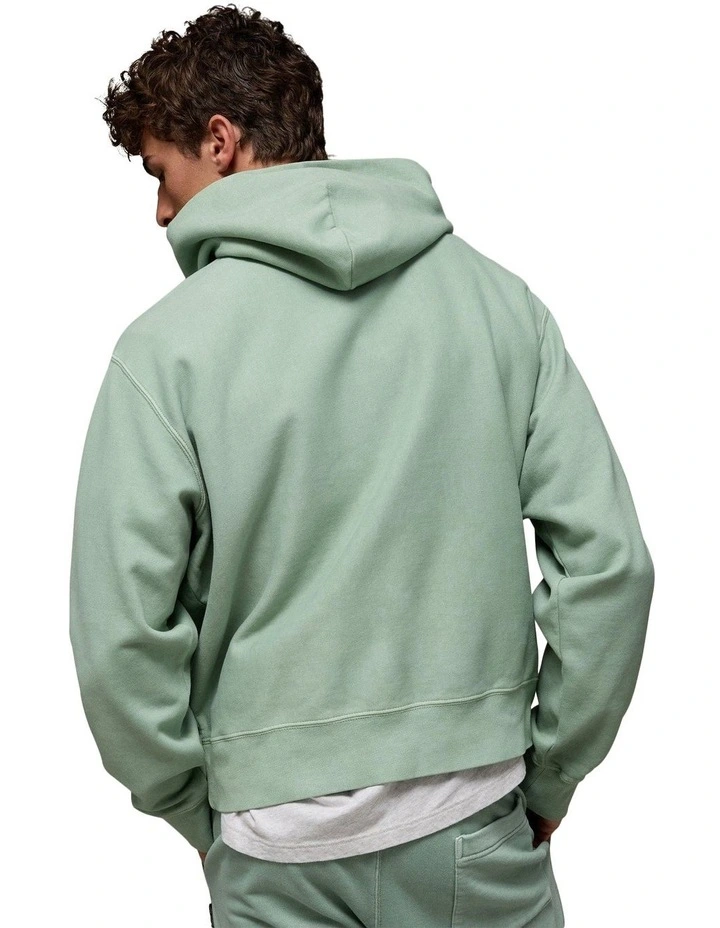 Laidback Luxe Heavyweight Hoodie in Washed Olive image 2