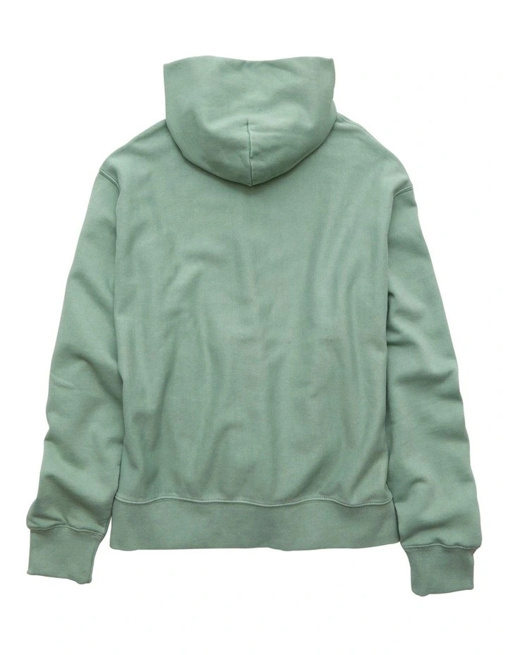 Laidback Luxe Heavyweight Hoodie in Washed Olive image 4