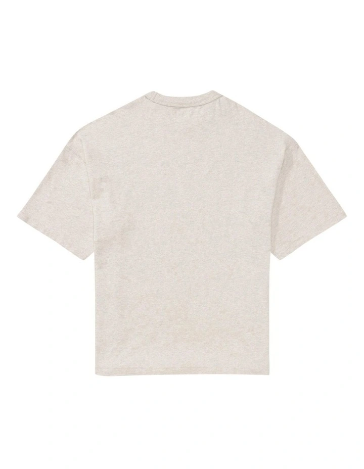 Oversized Heavyweight T-shirt in Oatmeal Heather image 4