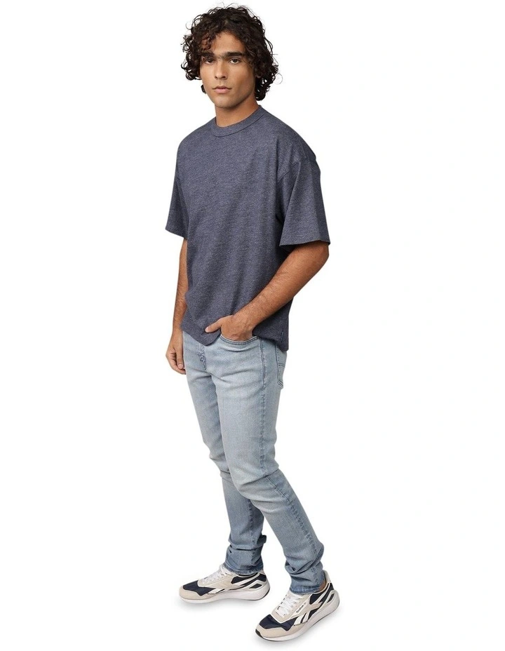 Oversized Heavyweight T-shirt in Blue Heather image 1