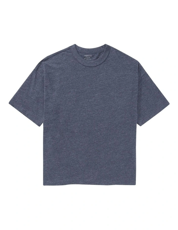 Oversized Heavyweight T-shirt in Blue Heather image 3