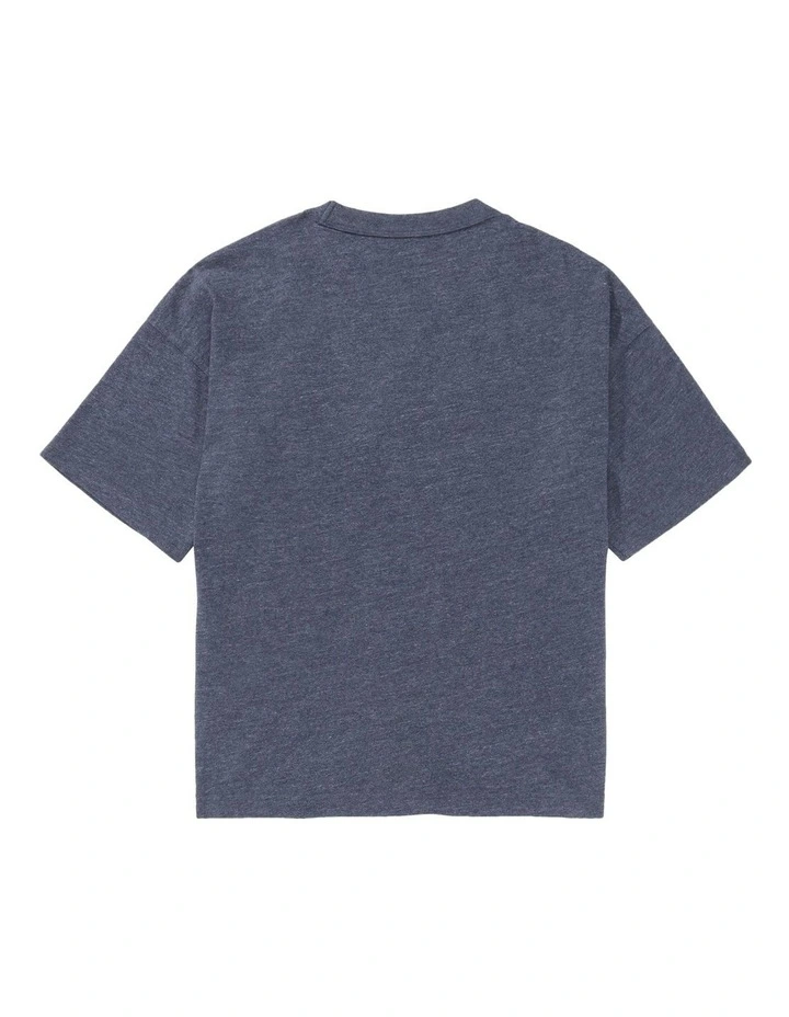 Oversized Heavyweight T-shirt in Blue Heather image 4