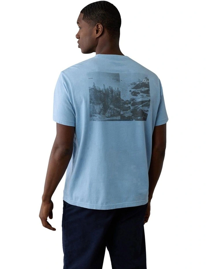 Logo Graphic T-Shirt in Soft Blue image 2