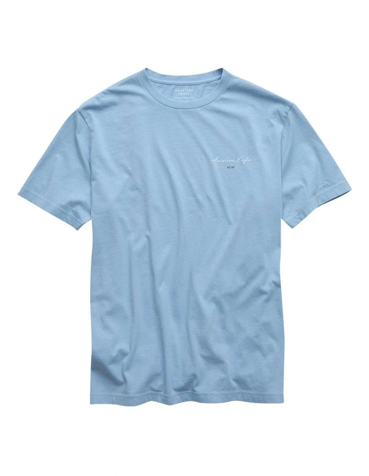 Logo Graphic T-Shirt in Soft Blue image 3