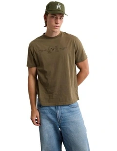 Logo Graphic T-shirt in Camo Green