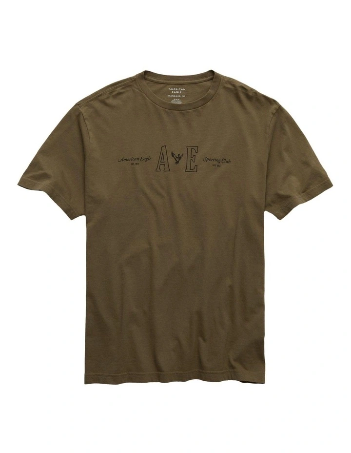 Logo Graphic T-shirt in Camo Green image 3