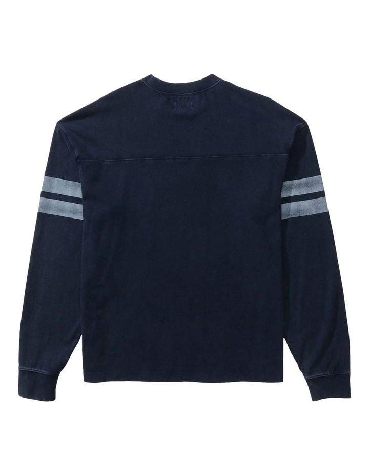 Long Sleeve Graphic Football T-shirt in Navy image 4