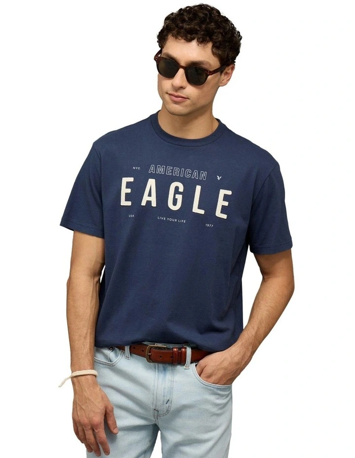 Icon Logo Graphic T-shirt in Navy image 1