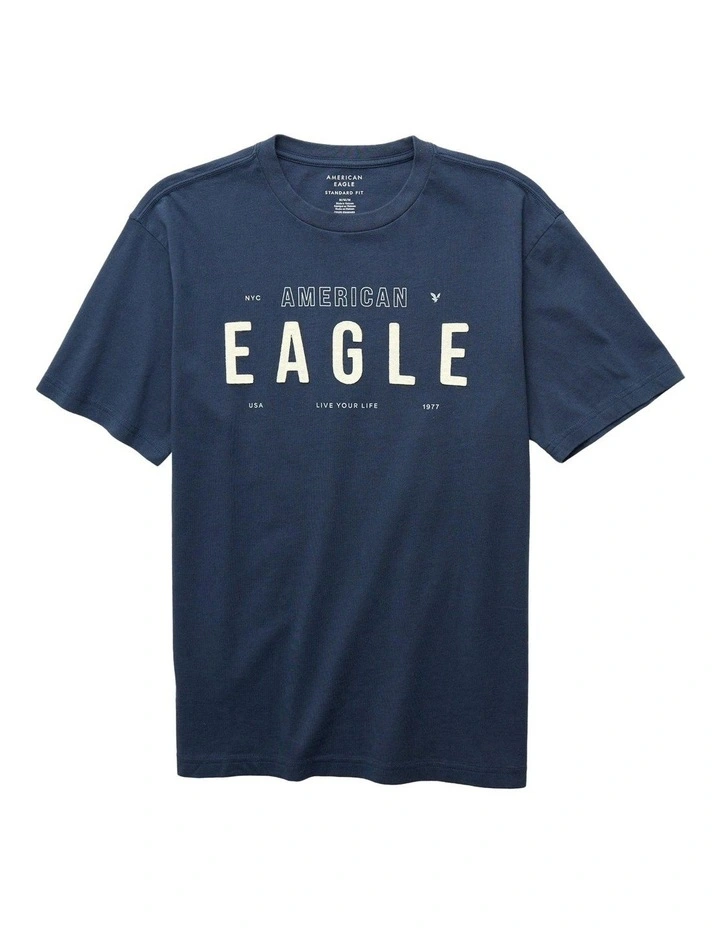 Icon Logo Graphic T-shirt in Navy image 3