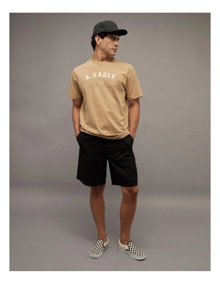 Icon Logo Graphic T-shirt in Khaki image 1