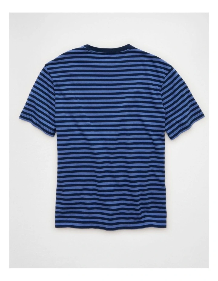 Standard Fit Lived-In T-Shirt in Blue Stripe image 4