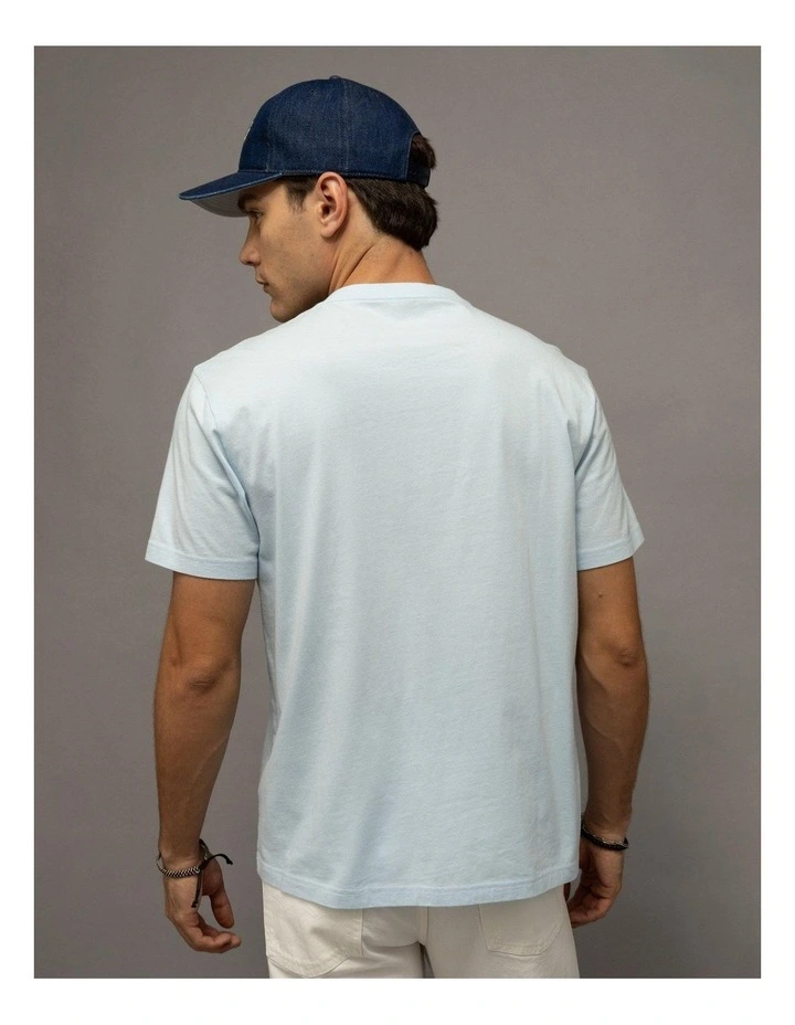 Standard Fit Graphic Logo T-Shirt in Ocean image 2