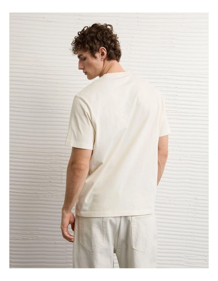 Standard Fit Graphic Logo T-Shirt in Frosty Cream image 2