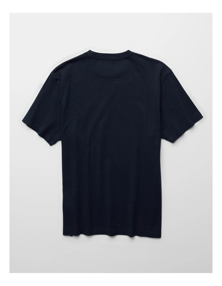 Standard Fit Graphic Logo T-Shirt in Navy image 4