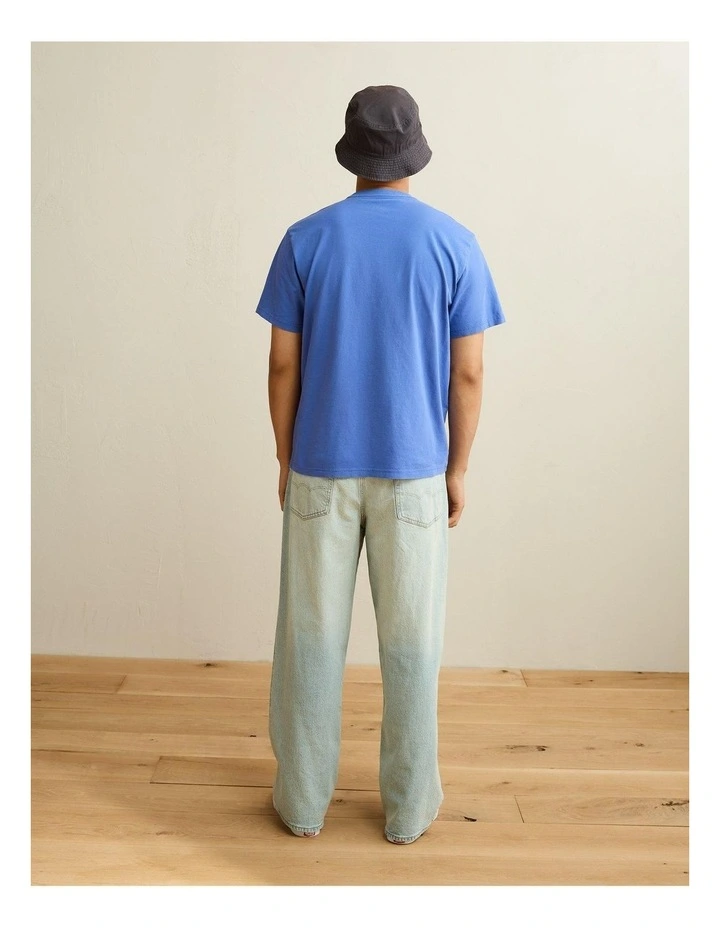 Standard Fit Graphic Logo T-Shirt in Blue Vibe image 2