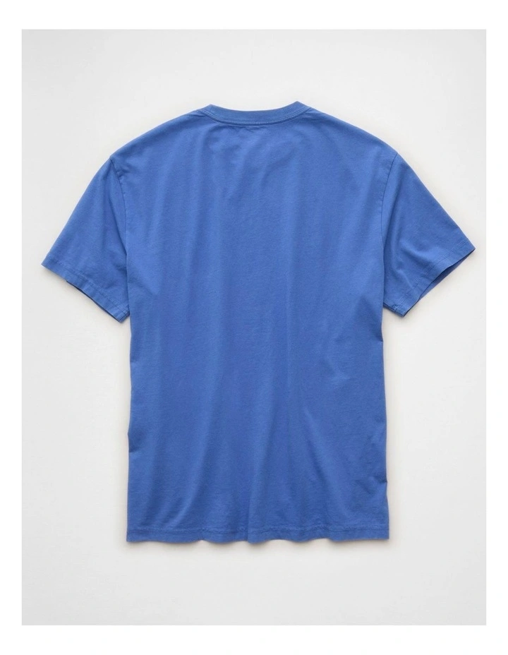 Standard Fit Graphic Logo T-Shirt in Blue Vibe image 4