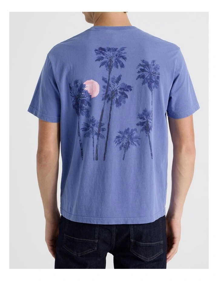 Standard Fit Destination Graphic T-Shirt in Washed Blue image 2