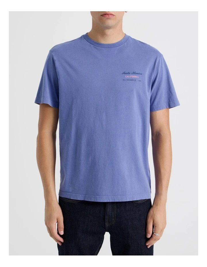 Standard Fit Destination Graphic T-Shirt in Washed Blue image 3