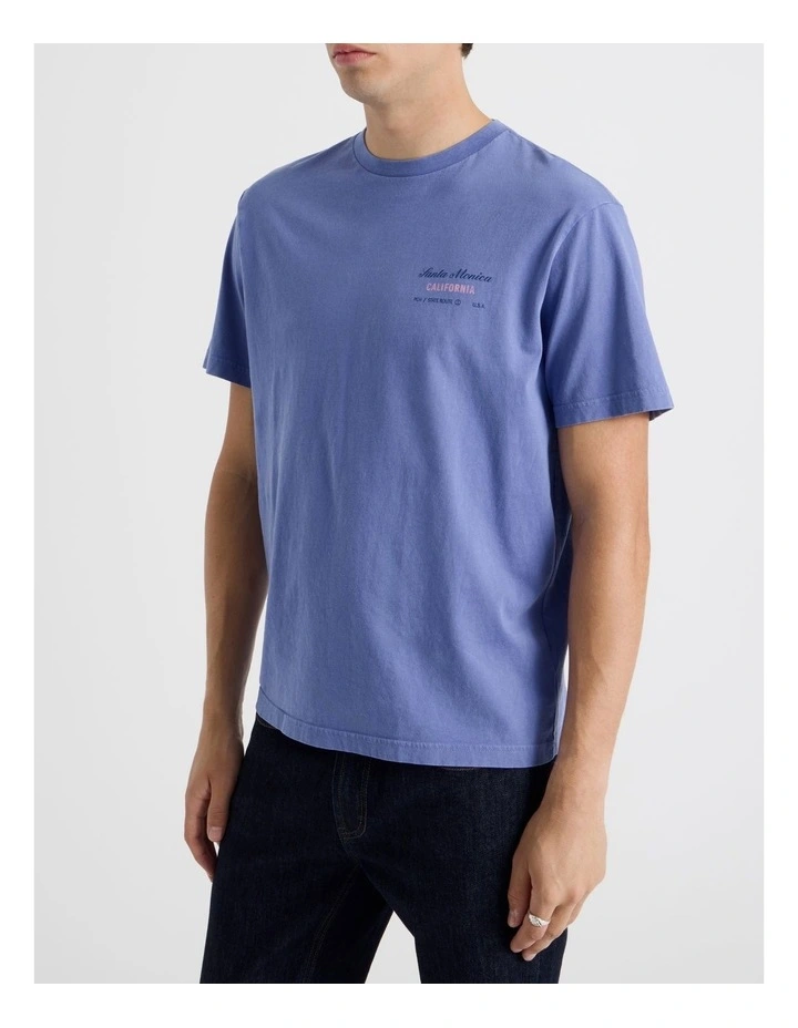 Standard Fit Destination Graphic T-Shirt in Washed Blue image 4