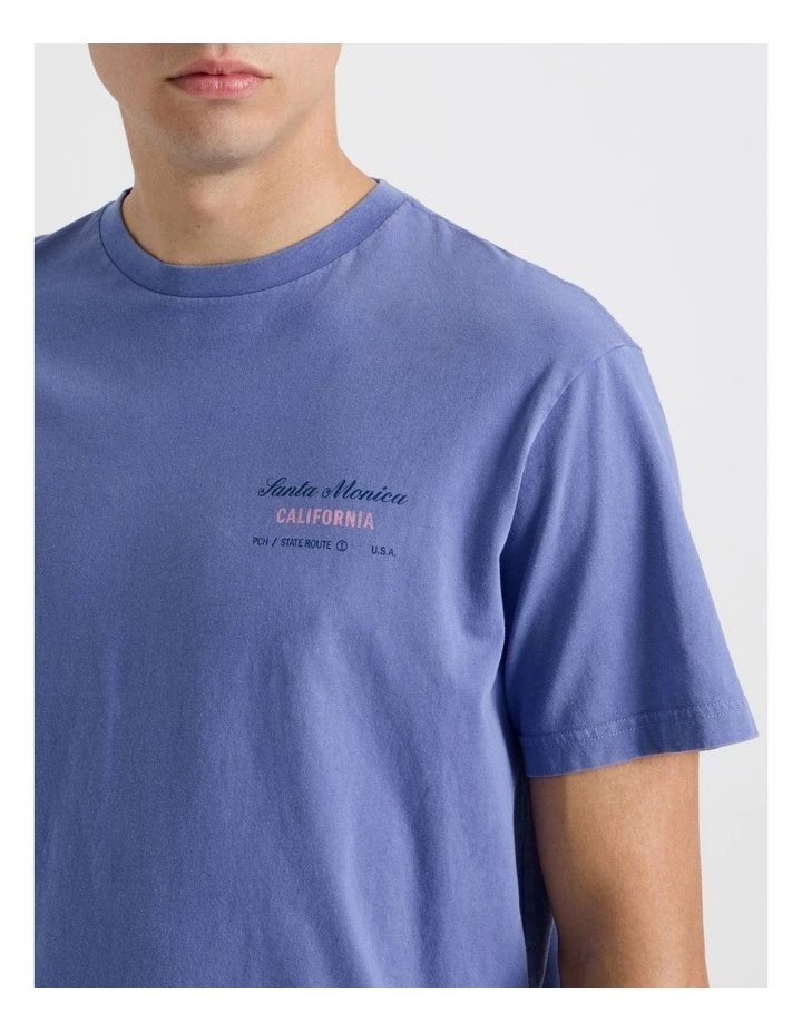 Standard Fit Destination Graphic T-Shirt in Washed Blue image 5