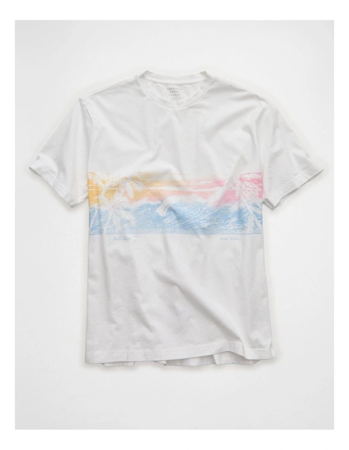 Standard Fit Destination Graphic T-Shirt in Air White image 3