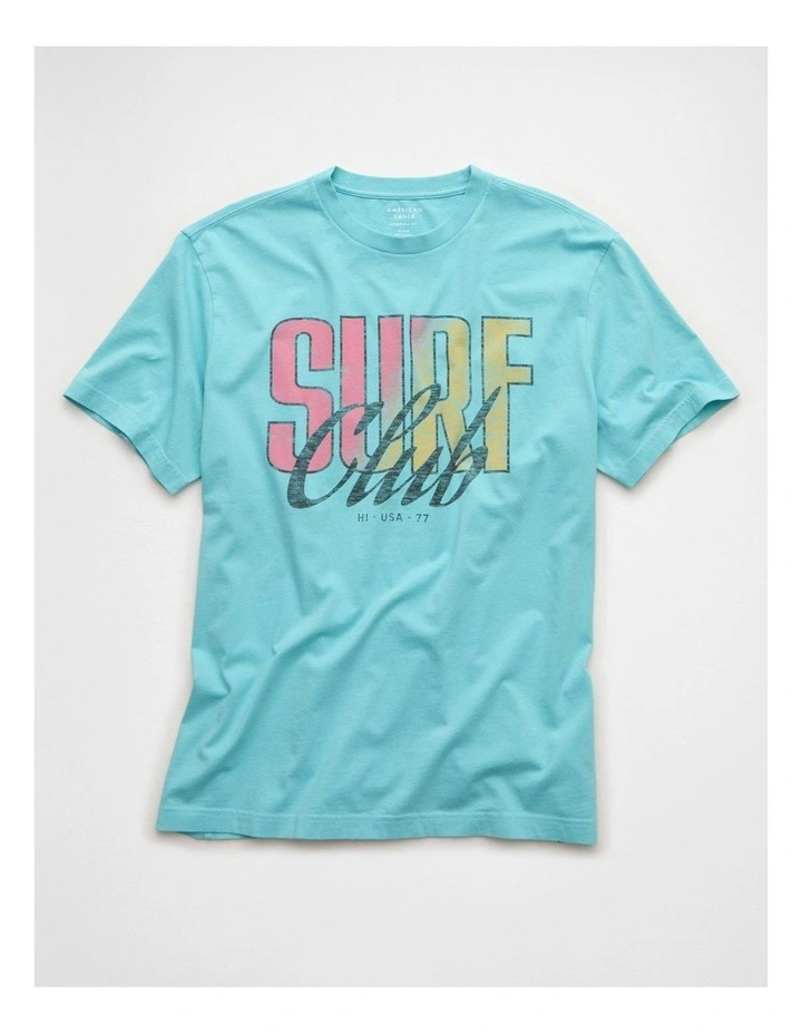Standard Fit Destination Graphic T-Shirt in Blue Powder image 3