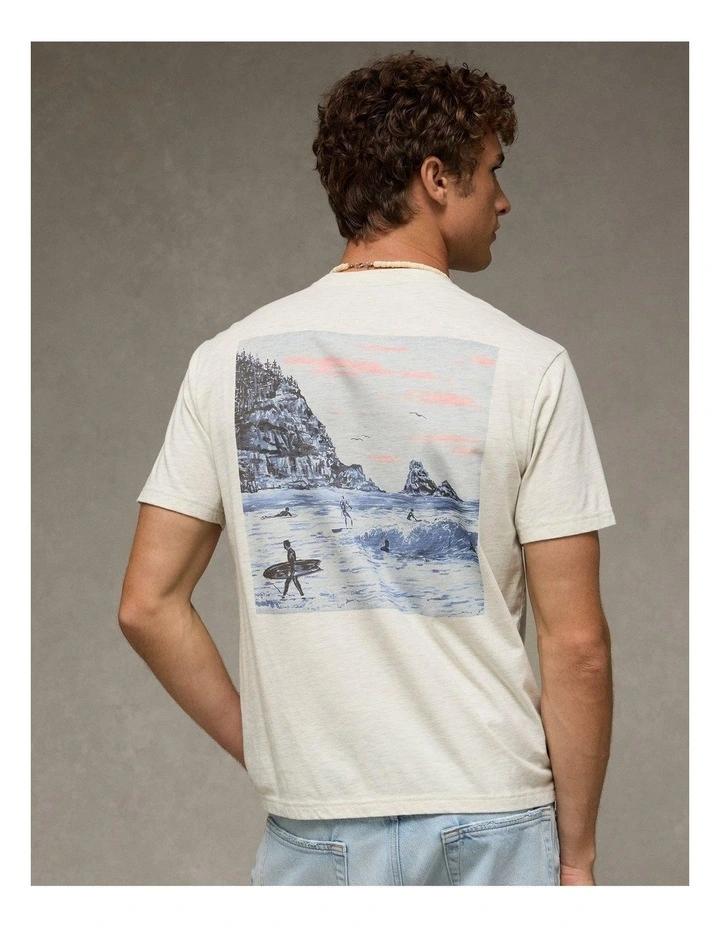 Standard Fit Destination Graphic T-Shirt in Heather Gray image 2
