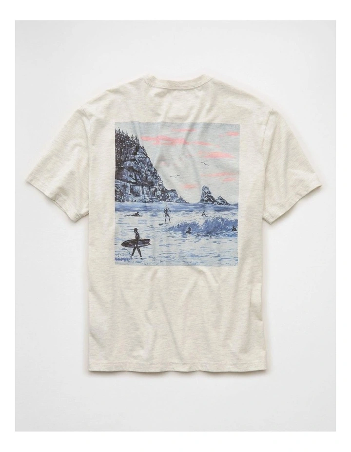Standard Fit Destination Graphic T-Shirt in Heather Gray image 4