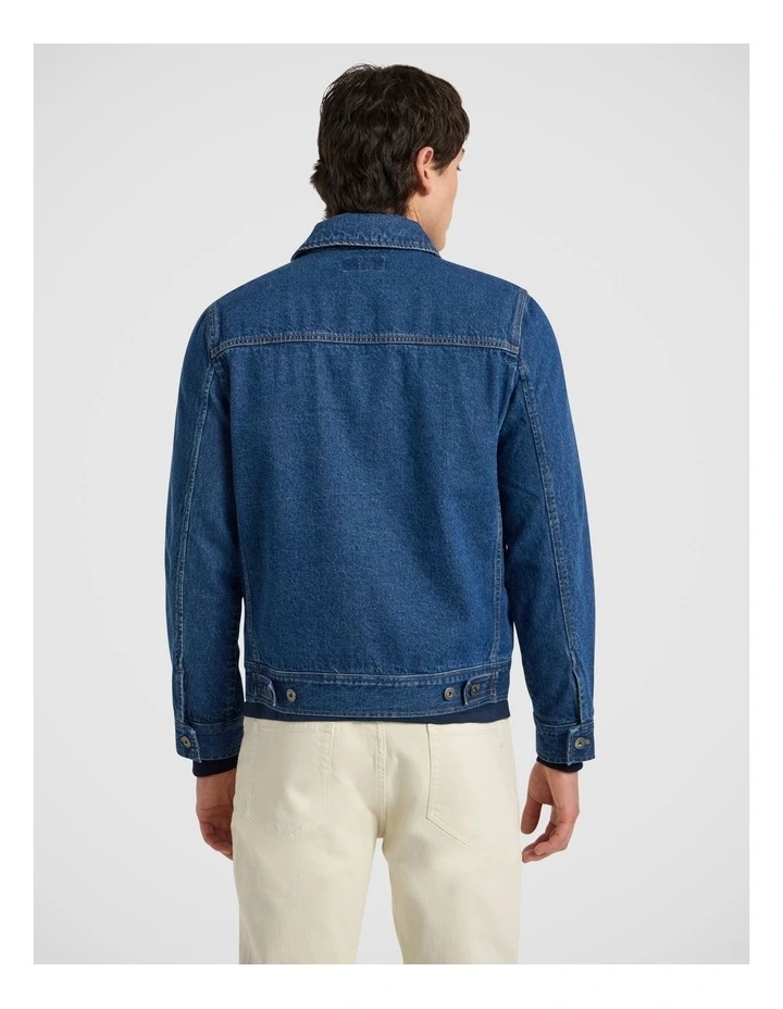Tibbs Denim Trucker Jacket in Indigo image 5