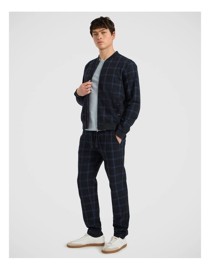 Colonel Cotton Linen Bomber in Dark Navy image 2