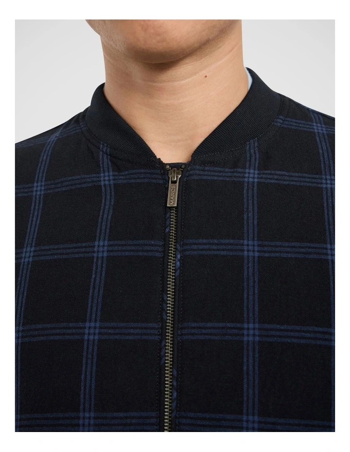 Colonel Cotton Linen Bomber in Dark Navy image 3