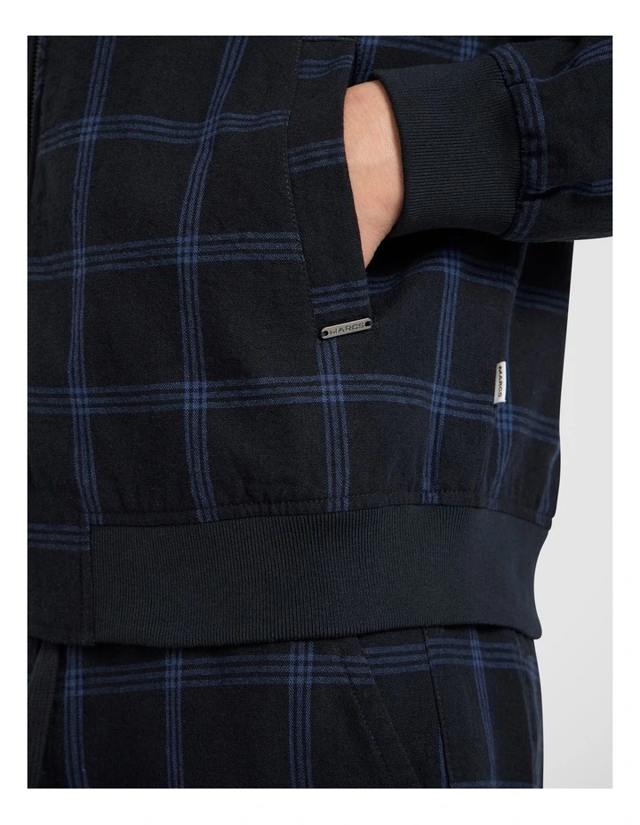 Colonel Cotton Linen Bomber in Dark Navy image 4