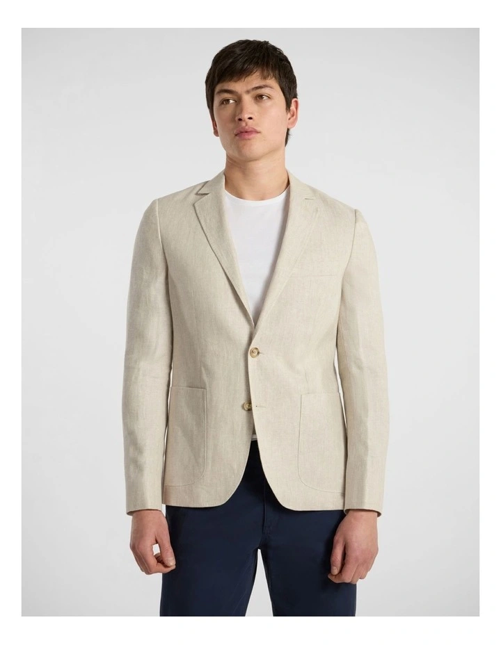 Mauro Linen Blazer in Cream image 1
