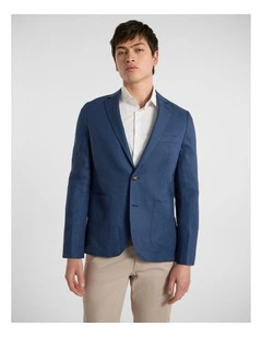 Mauro Linen Blazer in Nautical Blue