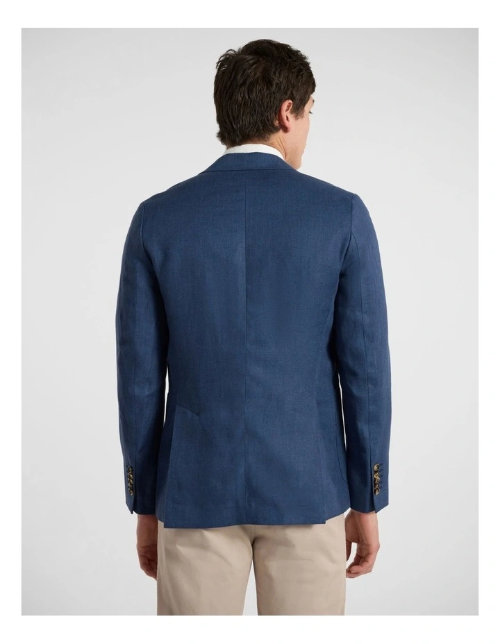 Mauro Linen Blazer in Nautical Blue image 4
