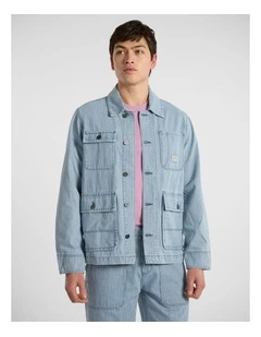 Nick Stripe Denim Jacket in Blue Stripe