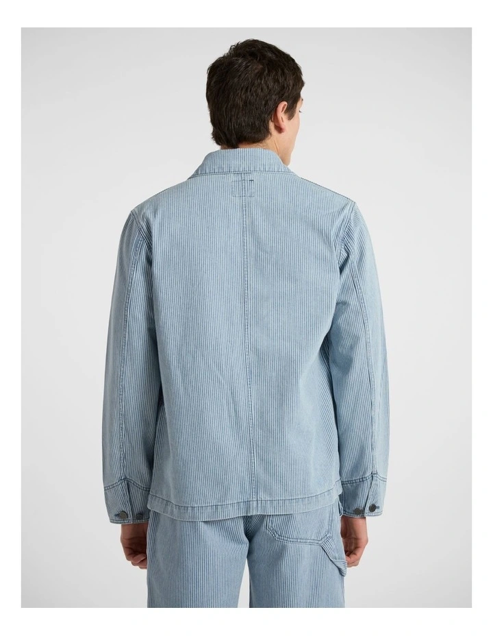 Nick Stripe Denim Jacket in Blue Stripe image 3