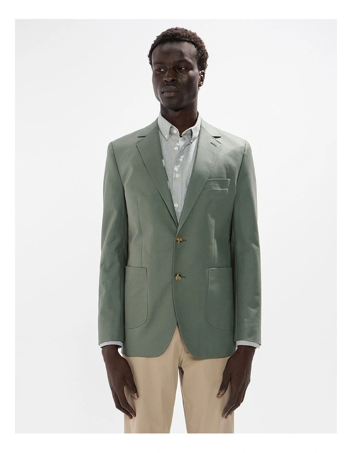 Evan Cotton Twill Blazer in Agave Green image 2