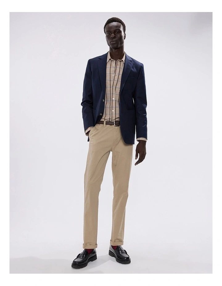 Evan Cotton Twill Blazer in Navy image 1