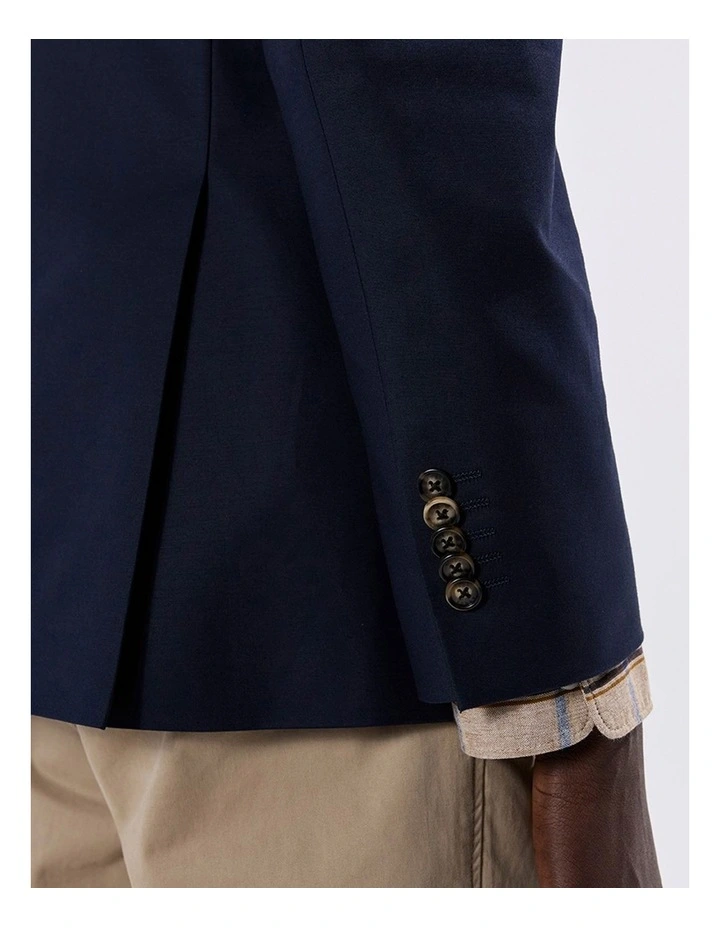 Evan Cotton Twill Blazer in Navy image 2