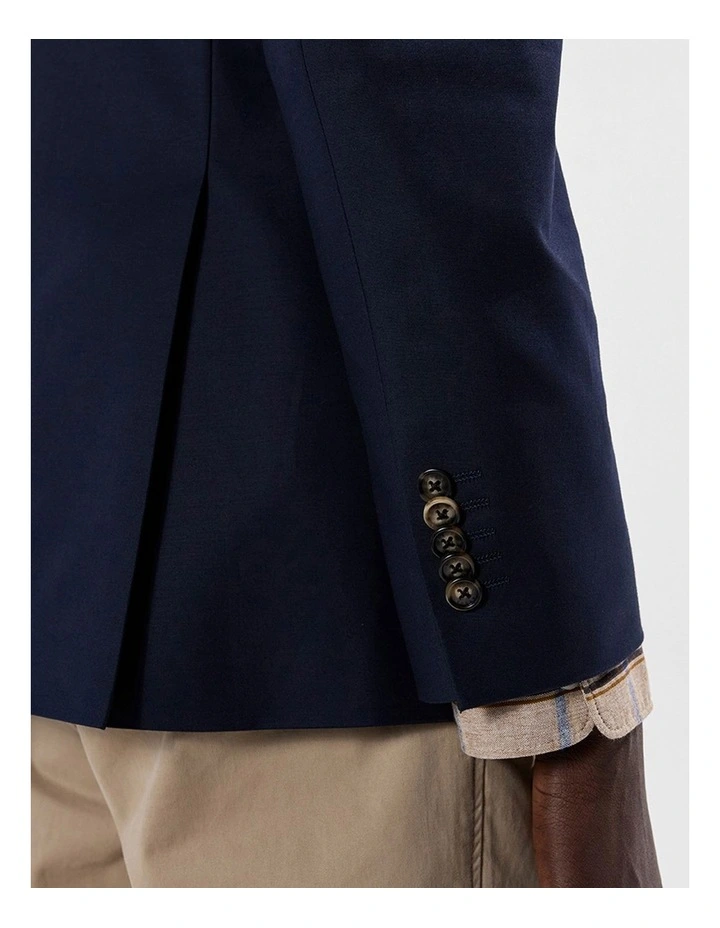 Evan Cotton Twill Blazer in Navy image 4