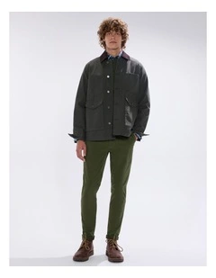 Jake Cotton Jacket in Dark Moss