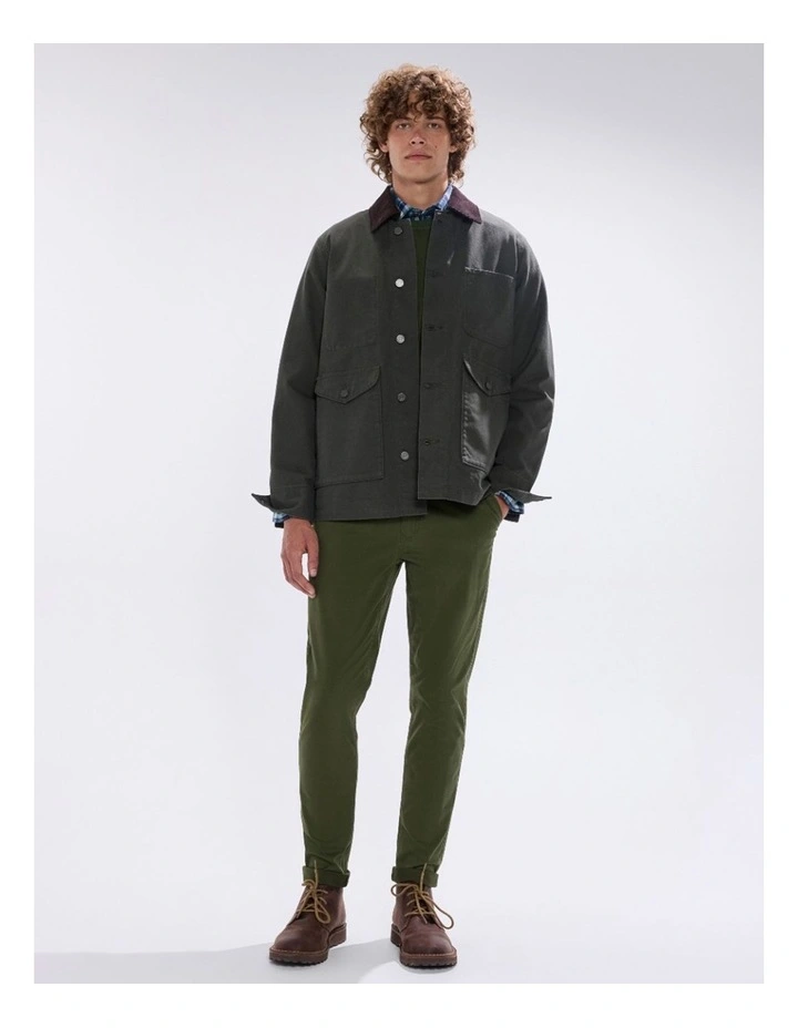 Jake Cotton Jacket in Dark Moss image 1